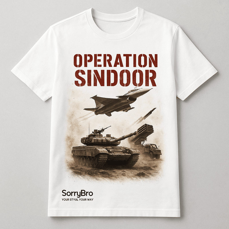Operation Sindoor War Scene T-Shirt – Patriotic Military Style Tee Operation Sindoor War Scene T-Shirt – Patriotic Military Style Tee