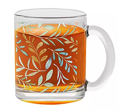 Printed Sublimation Clear Glass Mug|Design - Water Colour |Best Gift for Tea Lover|330 ml Printed Sublimation Clear Glass Mug|Design - Water Colour |Best Gift for Tea Lover|330 ml