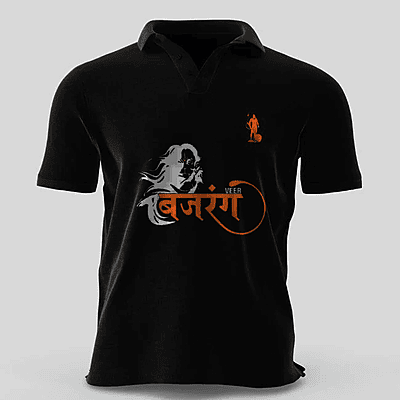 Hanuman Polo T-Shirt Black – Spiritual Streetwear | SorryBro